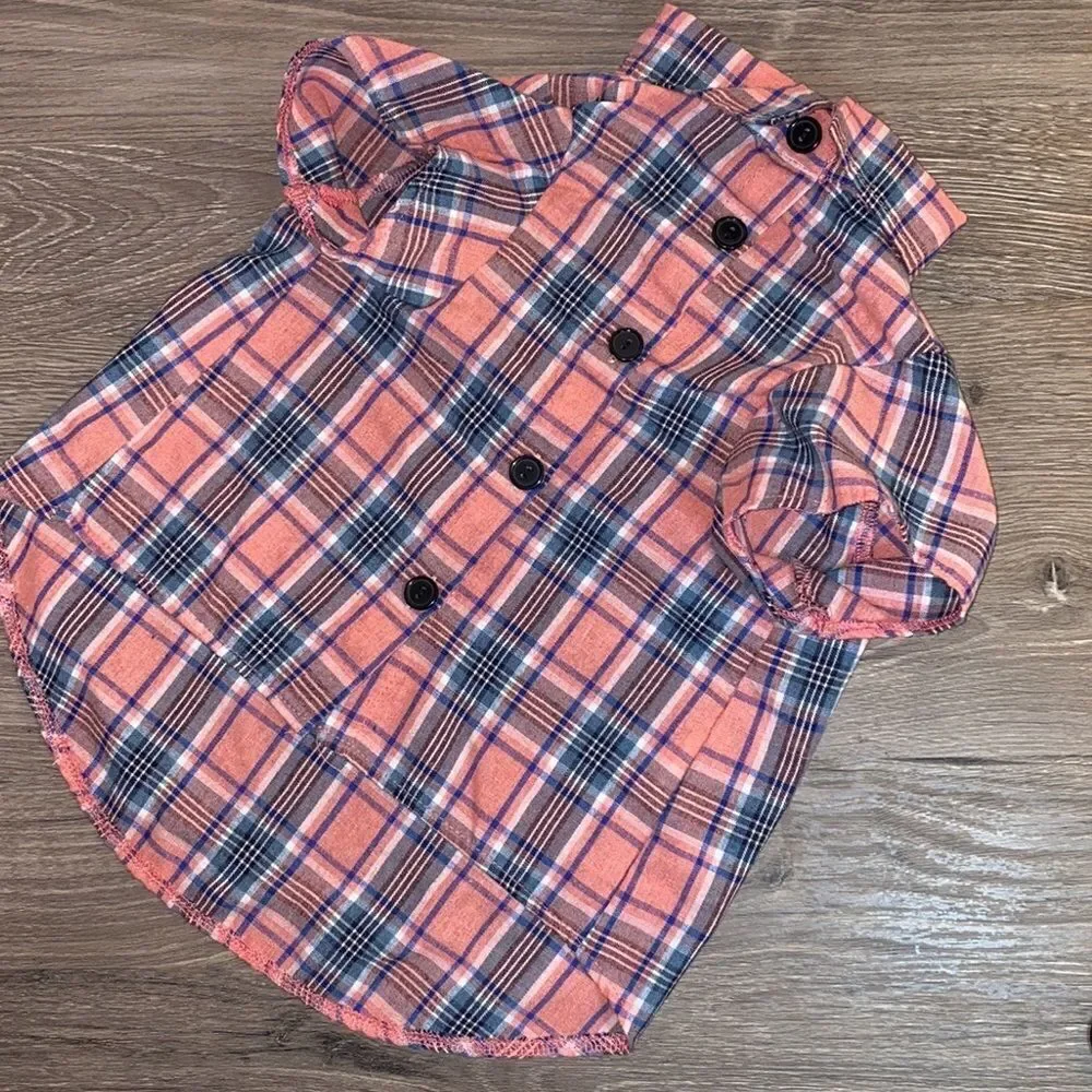 Plaid Button Down Summer Dog Shirt